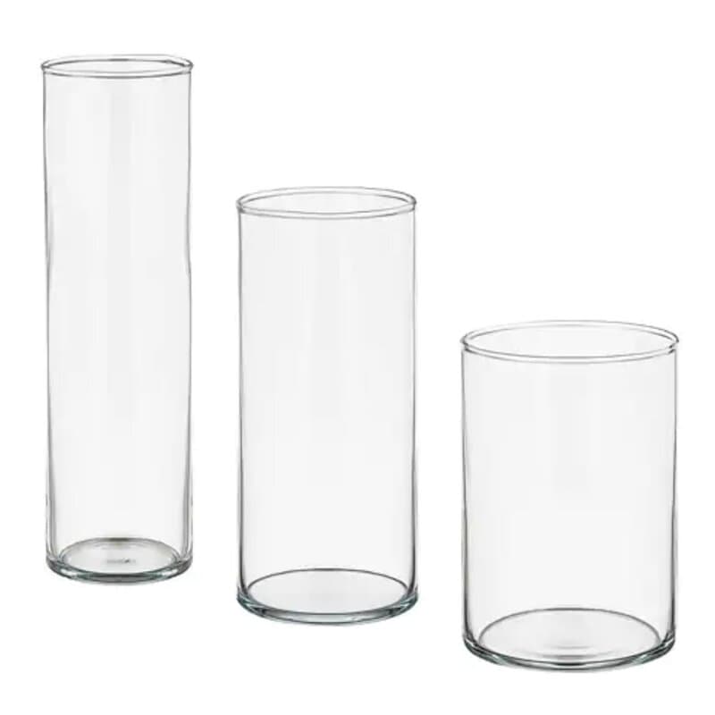 Cylinder Vase (Set of 3) w/ Floating Candles